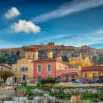 More Greece Plaka Athens with the rock of Parthenon at the background